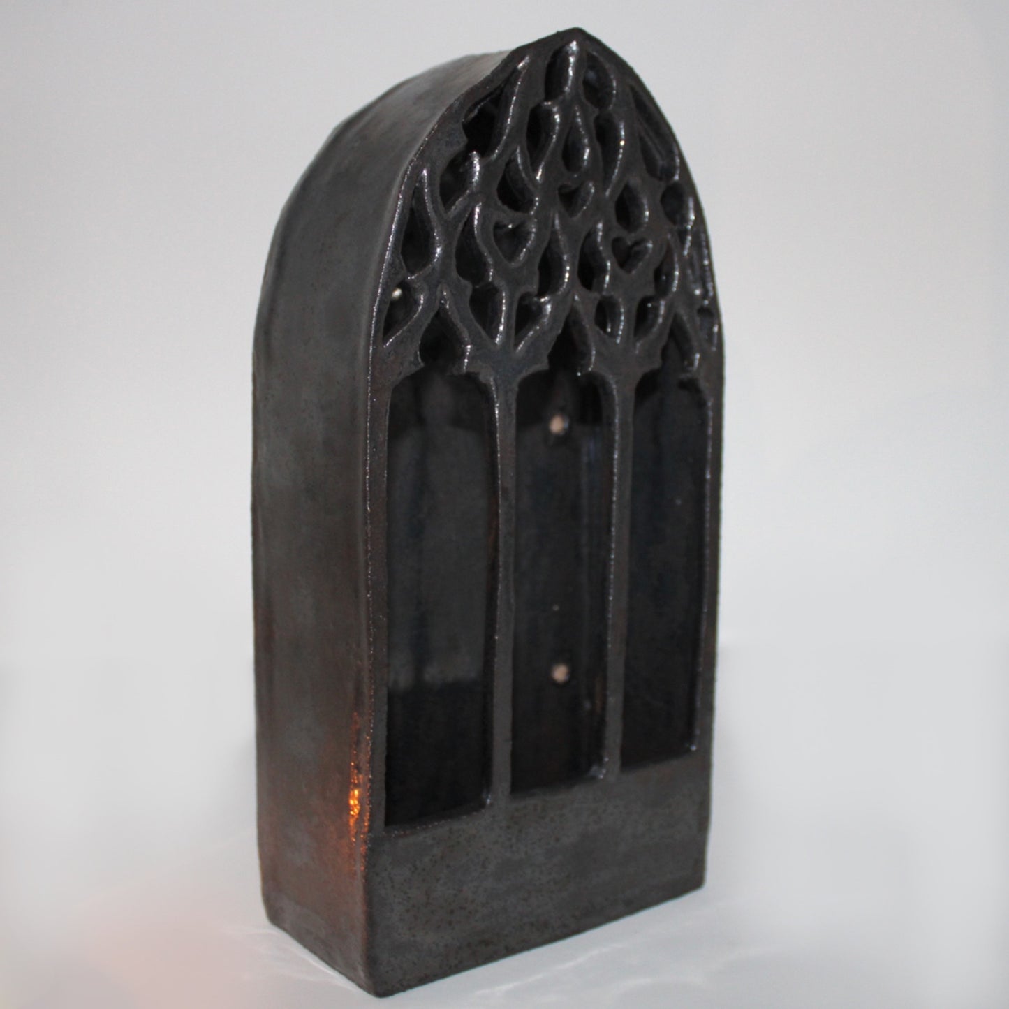 𝒮𝑎𝑐𝑟𝑒𝑑 ℋ𝑎𝑣𝑒𝑛 | Handcrafted Gothic Cathedral Ceramic Shrine | Spiritual Decor & Candle Holder | Unique Art Piece